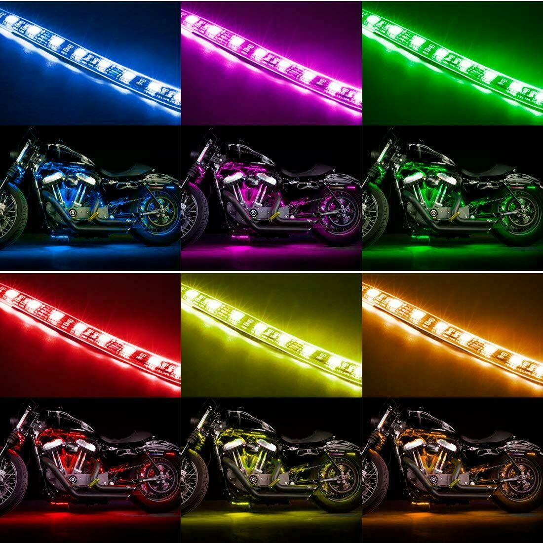 12PCS RGB Bluetooth Motorcycle LED Light Accent Glow