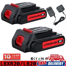 1/2Pack 20V For Black+Decker Max Lithium Battery OR Charger LBXR20 LBXR20-OPE