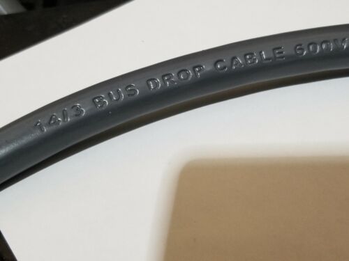 Carol 03714 14/3C+IG  Bus Drop Individual Grounds Power Cable Cord Gray /10ft - Picture 1 of 4