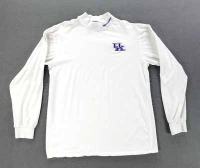 Vintage NCAA Kentucky Wildcats T Shirt Men's Size L Colosseum White Mock Neck