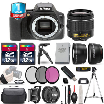 Nikon D3500 DSLR Camera + 18-55mm VR - 3 Lens Kit + 1yr
