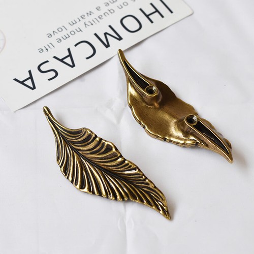 Vintage Style Leaf Shaped Handles Door Wardrobe Cabinet Drawer Pulls Knobs - Picture 8 of 17