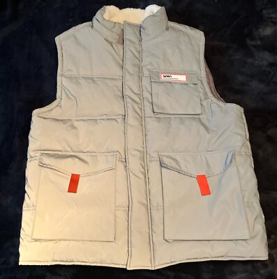 NASA Forever 21 Reflective Mens Jacket Vest Sherpa Collar Sz L NWOT