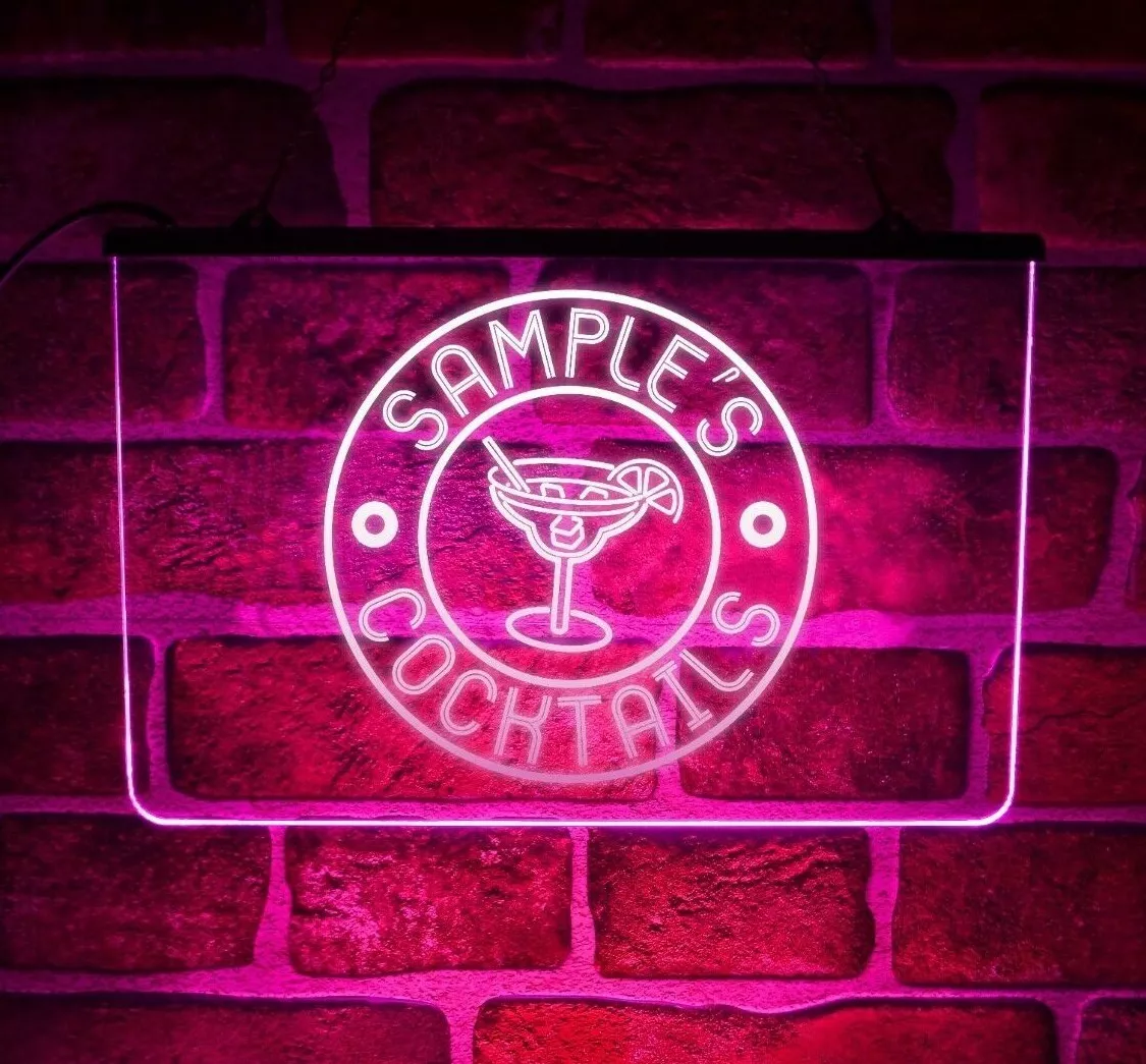 Light up 2024 personalised bar sign
