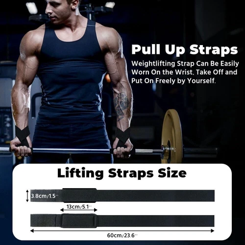 Lifting Straps, Weightlifting Straps, Deadlift Straps with Padded Neoprene for - Picture 5 of 7