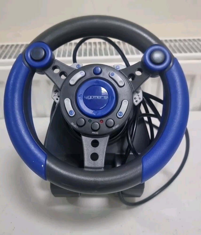 4Gamers Turbo Racer Steering Wheel Playstation 2,  PSone Ps1