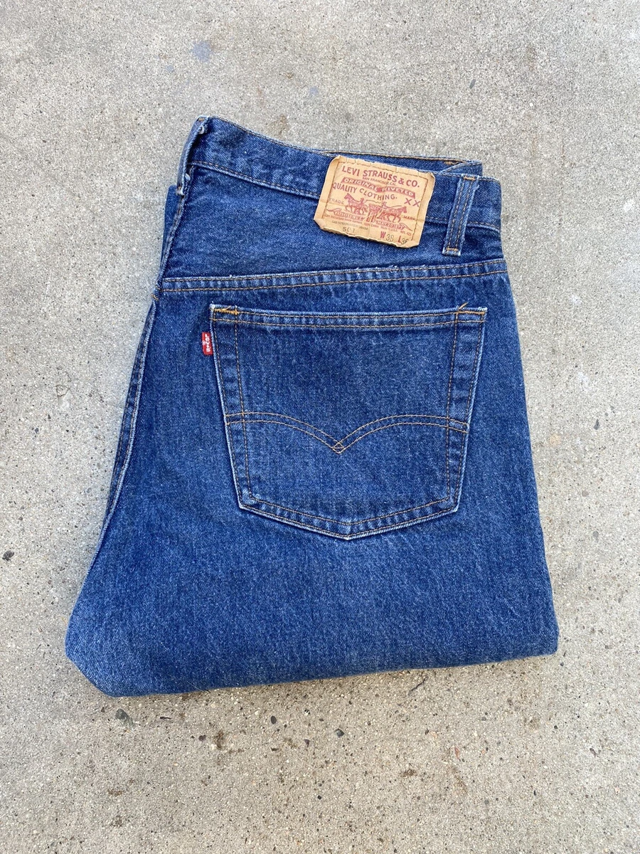 Vintage 80s Levi's 501 Dark One Wash Fuzzy Indigo Jeans Made In