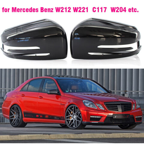 Carbon fiberRearview Side Mirror Cover Cap For MB W212 W176 W246 - Picture 1 of 10