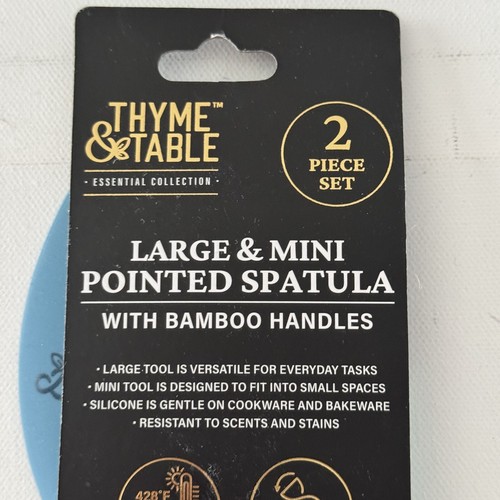 Thyme & Table Silicone Spatula Bamboo Handle Whip It Whip It Real Good 2-Pc New - Picture 5 of 7