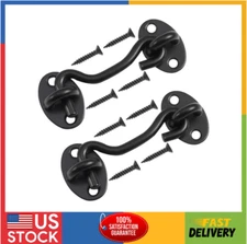 2 Pack 4 Inch Privacy Hook and Eye Latch for Barn Door Lock Cabin Hooks