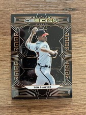 Tom Glavine 2023 Panini Chronicles Obsidian Electric Etch Orange #18 /75 Braves