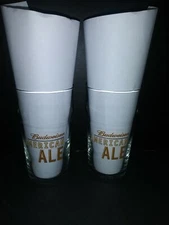 BUDWEISER AMERICAN ALE Pint Beer Pub Set of 2 Drinking Glasses 