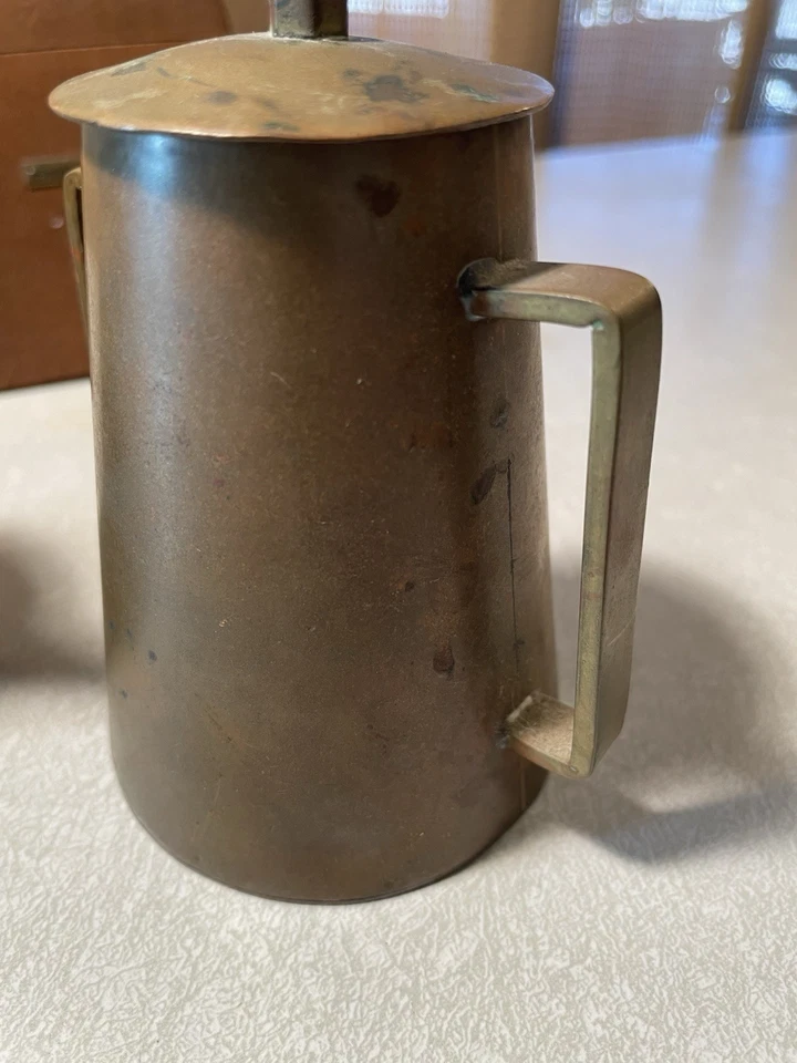 Juego de cafetera turca con tapa hecha a mano de 4 piezas también conocida como Cezve/Ibrik Foto 3 de 4