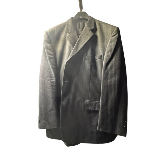 Bill Blass Charcoal Pinstriped 2-Pc Suit 48R Coat 40W Pants