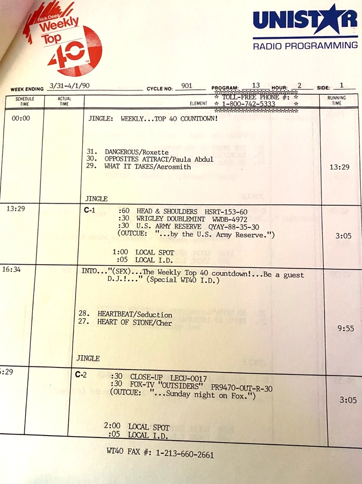 3/31/90 RICK DEES WEEKLY TOP 40 HAC: KISS,PHIL COLLINS, ADAM ANT,SINEAD O'CONNOR - Image 4 of 4