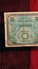 France 2 Francs Banknote 1944 Circulated Paper Money Uncertified Ungraded Type