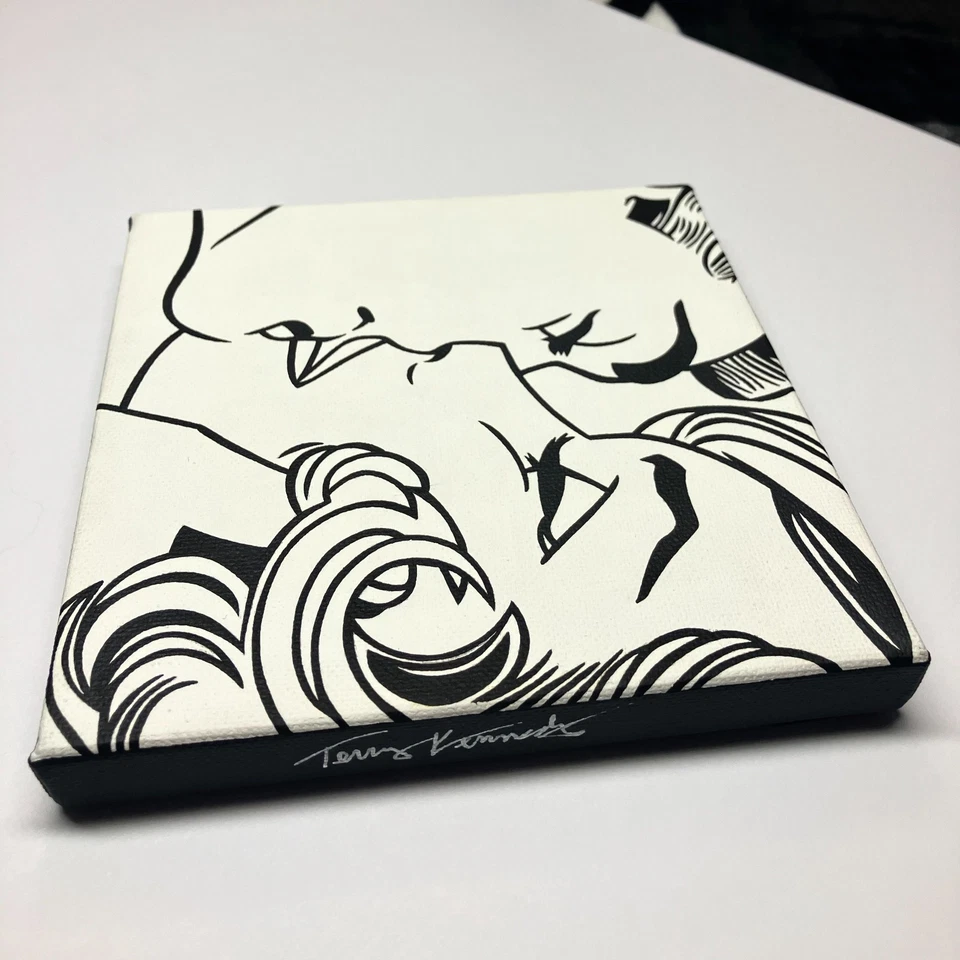 THE KISS original hand painted modern pop art acrylic painting on canvas - Image 2 of 4