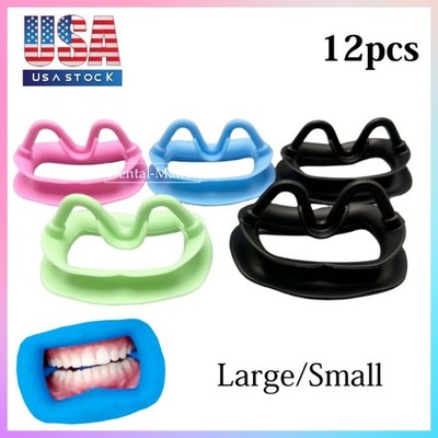 12Pcs Dental Teeth Whitening Mouth Prop Opener Cheek Retractor Props Silicone US