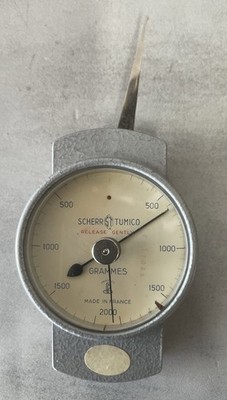 Scherr Tumico Gram Force Tension Gauge France w/ Case Vintage Tool