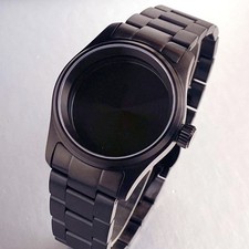 Retro 36/39mm Pilot Sapphire 20ATM Black PVD Watch Case For NH35 NH36 ETA2824