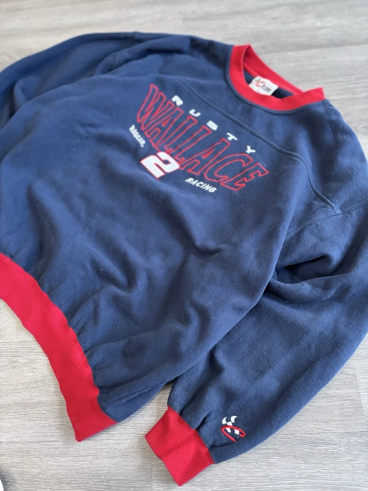 Moletom vintage anos 90 Y2K Rusty Wallace #4 NASCAR Racing Chase autêntico XXL - Imagem 2 de 4
