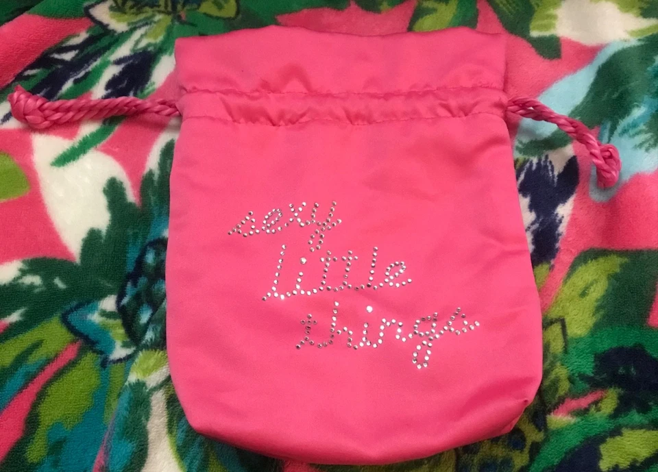 Victoria's Secret Y2K Sexy Little Things Pink Satin Bling Lingerie Bag H2F - Image 3 of 4
