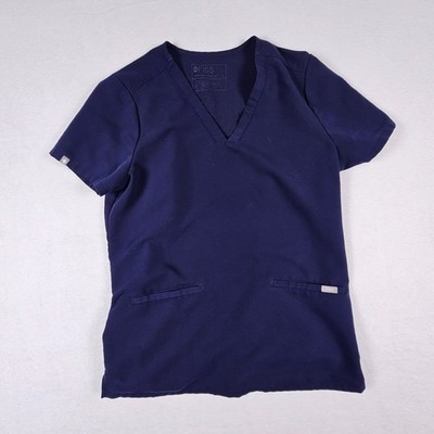 FIGS Casma Scrub Top Women's Size Small Navy Stretch Comfort Medical