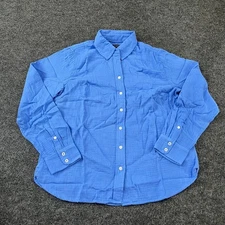TALBOTS Long Sleeve Gauze Shirt Women's Size PM Blue