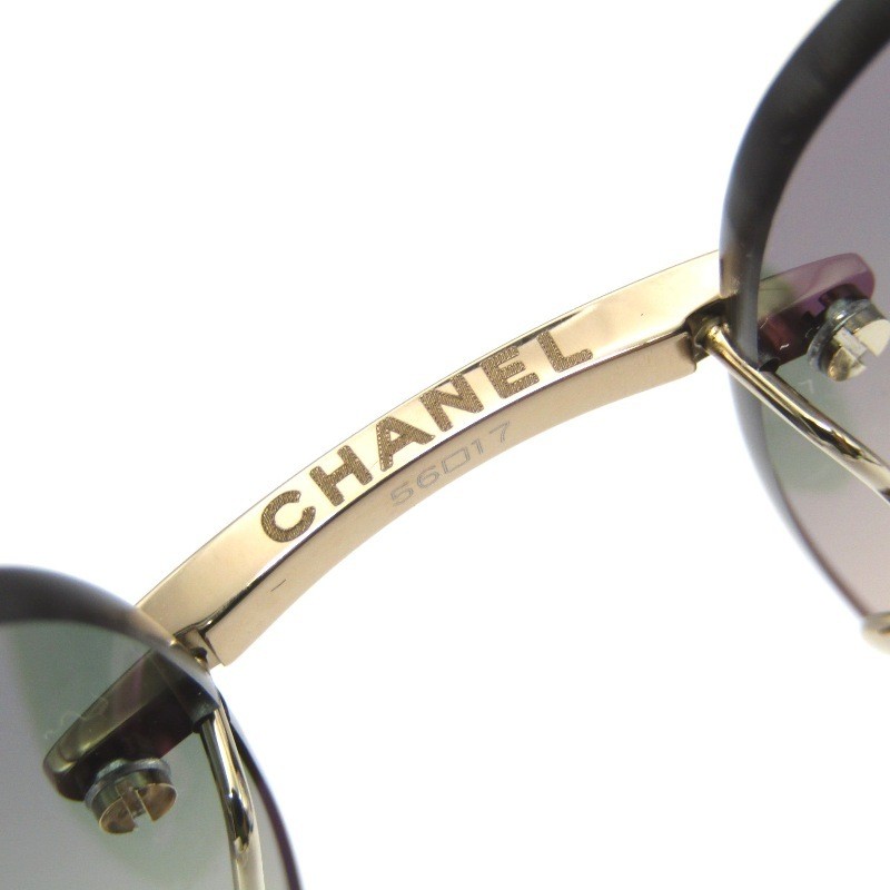 CHANEL Sunglasses CH 4287 T Made in Japan Square Rimless Two Point