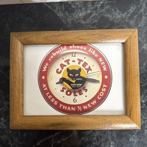 Vintage Book Photo Wood Glass Framed Cat-Tex Soles From The Cat Made Me Buy It