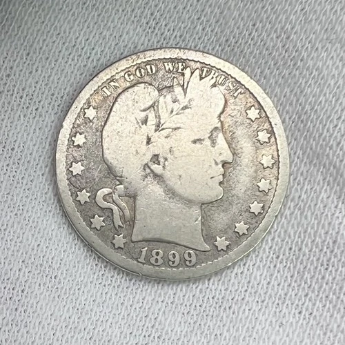 1899-O Barber Quarter Dollar 90% Silver 25c New Orleans Early US Coin