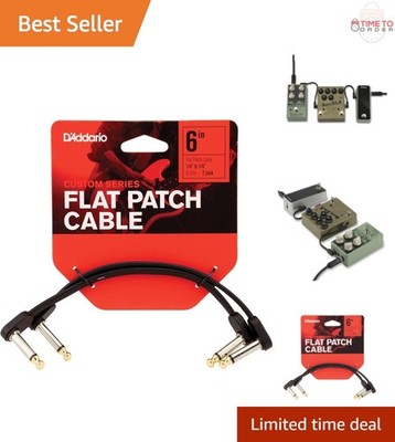 Guitar Patch Cable Flat Right Angle 6 Inch 2 Pack Noise Rejection Durable
