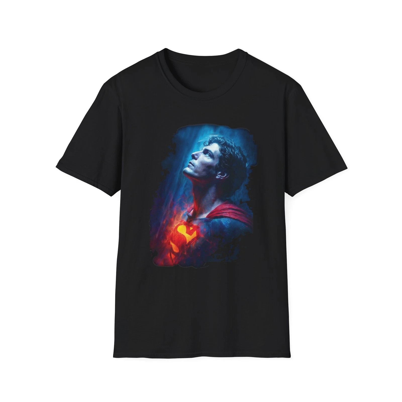 Superman Portrait T-Shirt with Glowing Chest Emblem