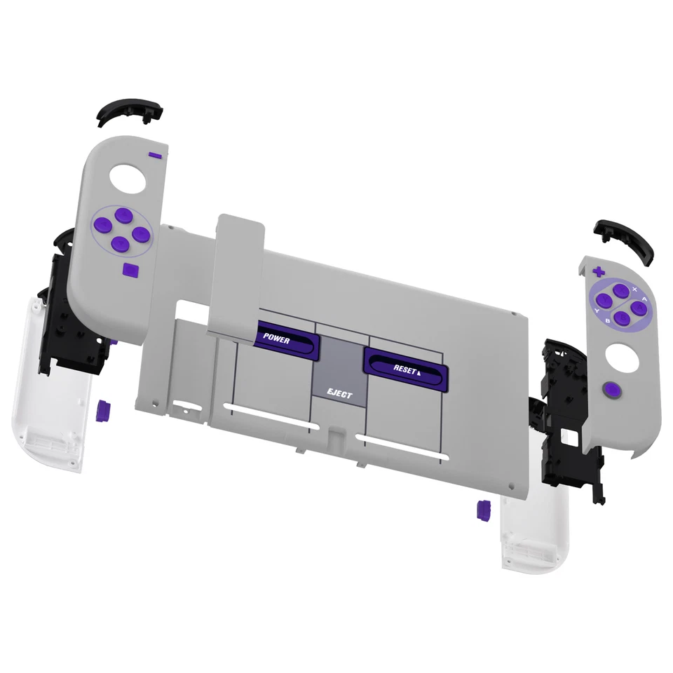 Para Consola Nintendo Switch Placa Trasera Joycon Carcasa Carcasa Botones Clásicos SNES Foto 4 de 4