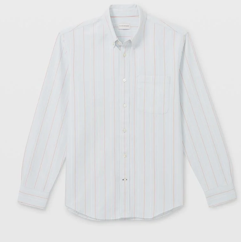 Club Monaco WHITE MULTI Men's Striped Oxford Shirt, US X-Small - Picture 4 of 4
