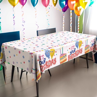 Fun Express Gummiente-Tischdecke (2er Pack) – Bunte Enten-Party-Deko Für Kindergeburtstage – Einweg-Kunststoff 137x274 Cm