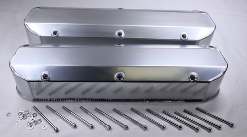 Ford Performance 302-100: Stamped Steel Tall Valve Covers For Small Block Ford 289-302-351W In Chrome Finish With Black Ford Mustang Emblem - Foto 8