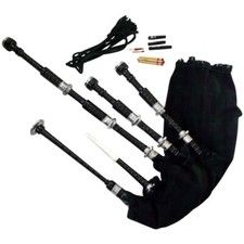 HB Great Highland Scottish Bagpipes Rosewood Black Silver Mounts With Free Bag