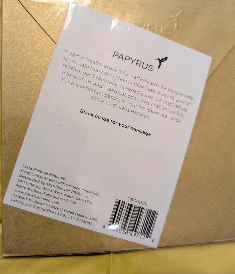 PAPYRUS Lot of 2 Thank You Greeting Cards -Floral, Embellished, Clean & Simple - Image 3 of 4