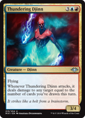 THUNDERING DJINN ~mtg NM-M Modern Horizons Unc x4