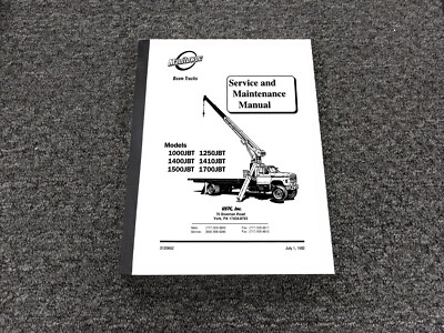 Manitowoc 1000JBT Boom Truck Crane Service Repair & Maintenance Manual 3120682