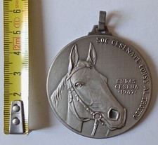 CESENA CORSE AL TROTTO CAVALLI  IPPICA ENDAS 1987 METALLO ARGENTATO RARA VEDI..