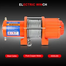 12V 4500LB Electric Winch Towing Trailer Steel Cable Off Road w/wireless remote