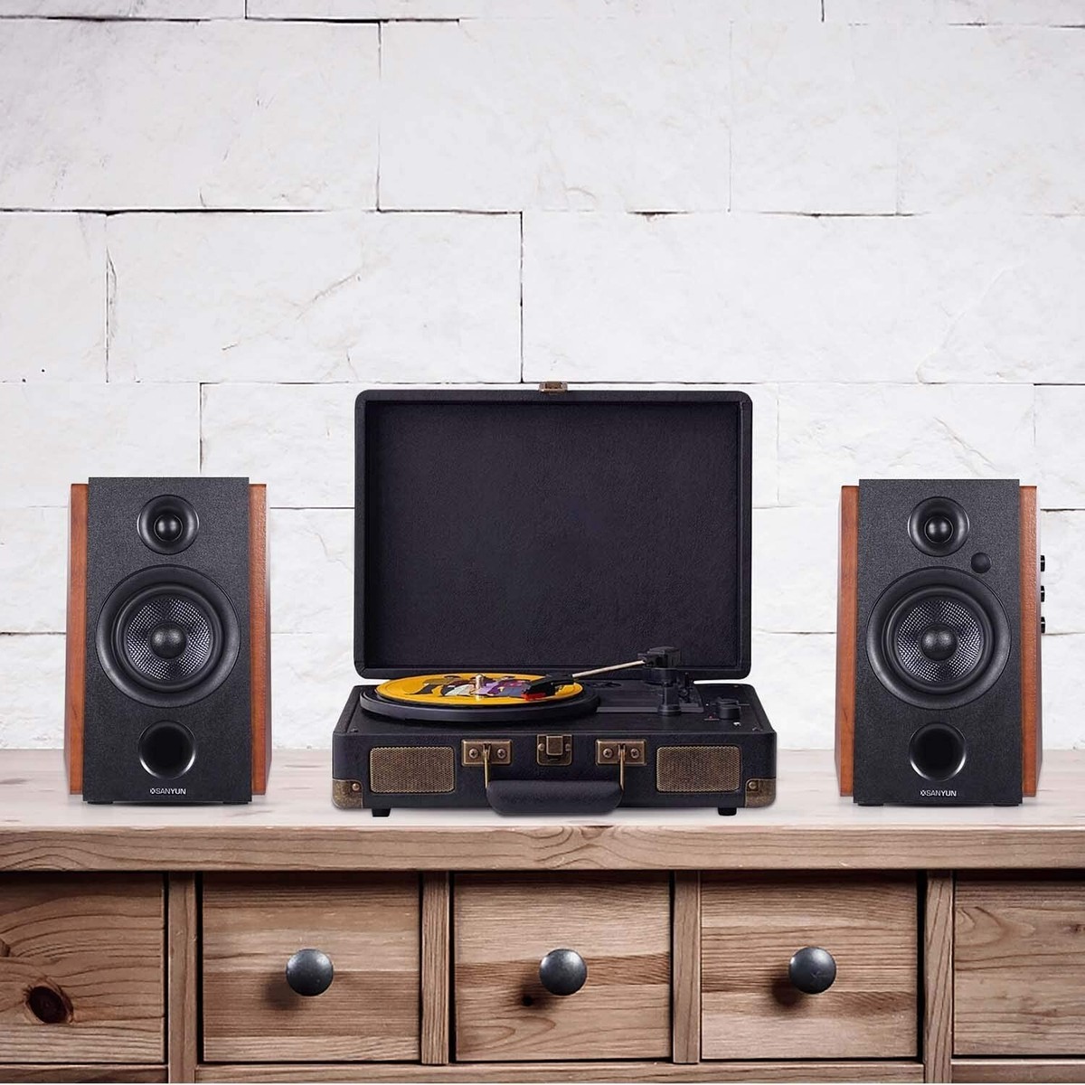 Sanyun SW228BT 80Wアクティブsp２セット（合計４本） Sanyun SW228BT 80W Active Bookshelf Speakers | eBay