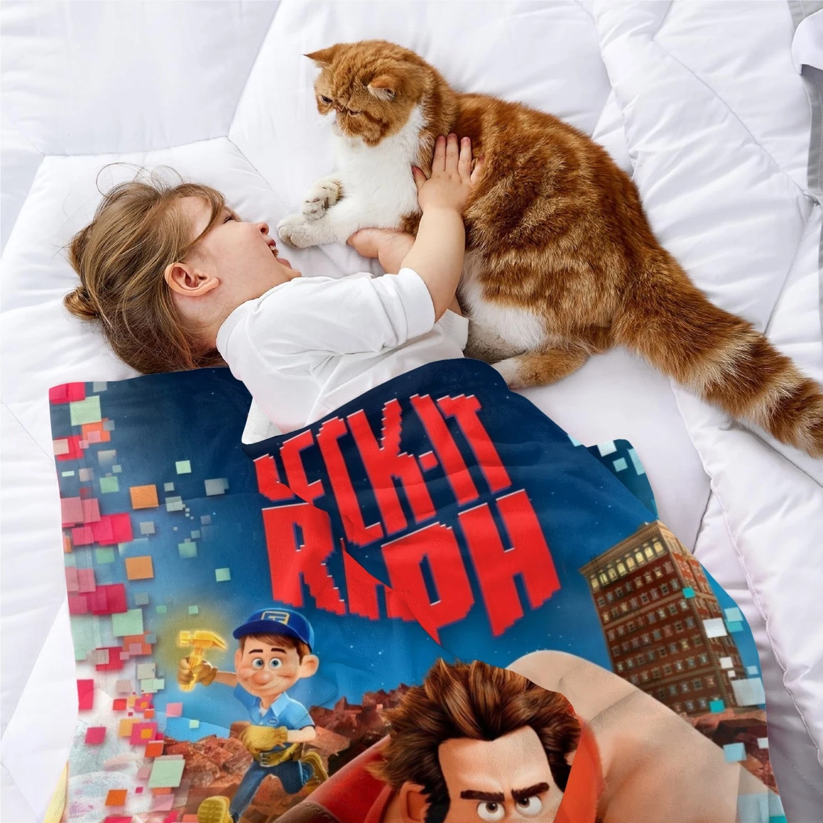 Wreck-It Ralph Blanket Flannel Soft Sofa Bed Office Throw Birthday Gift