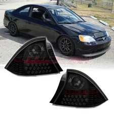 Tail Lights LED Smoke For 2001-03 Honda Civic 2 Door Coupe Brake Rear Lamp Pair