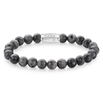 REBEL & ROSE Schmuck Herren-Armband Grey Seduction 8 mm RR-80026-S