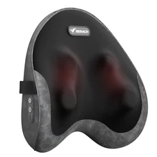 MERACH Lumbar Support Pillow 4 Shiatsu Massage Heads & Heating Function Memory