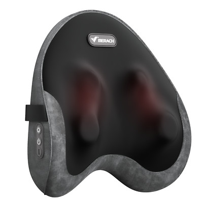 MERACH Back Massager Portable Heated Back Heated Support Pillow 4 Massage Heads