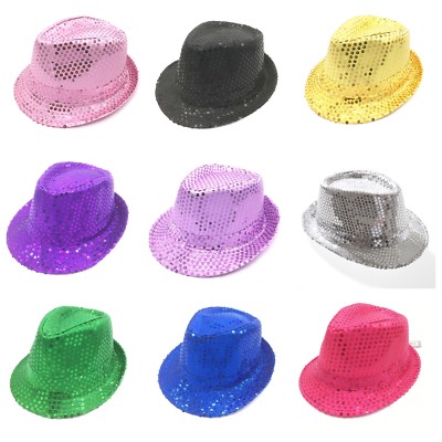 Sequin Trilby Hat Cap Sequinned Dance 